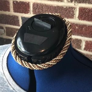 VTG brass & pearl braided choker necklace 1960’s